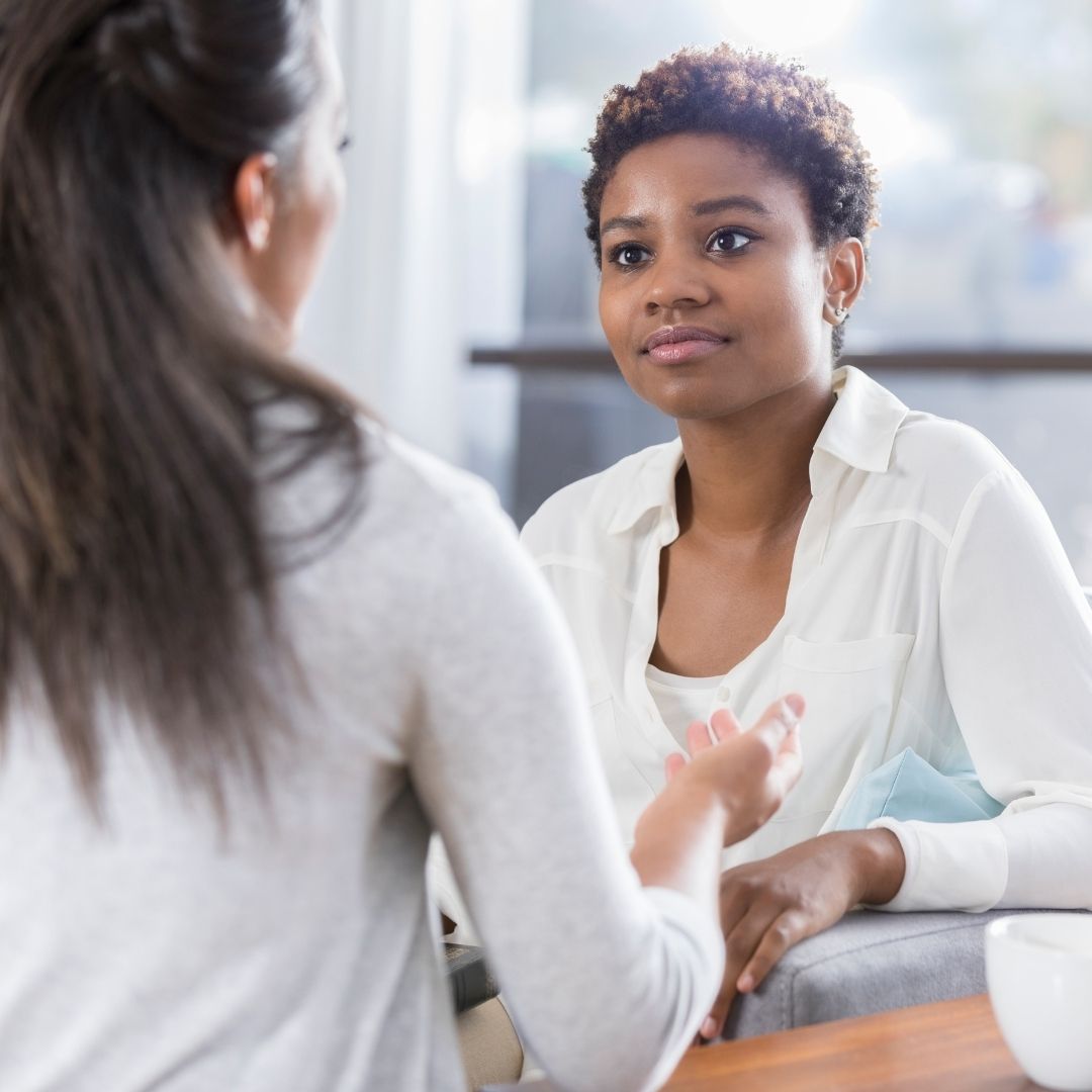 two women having a conversation