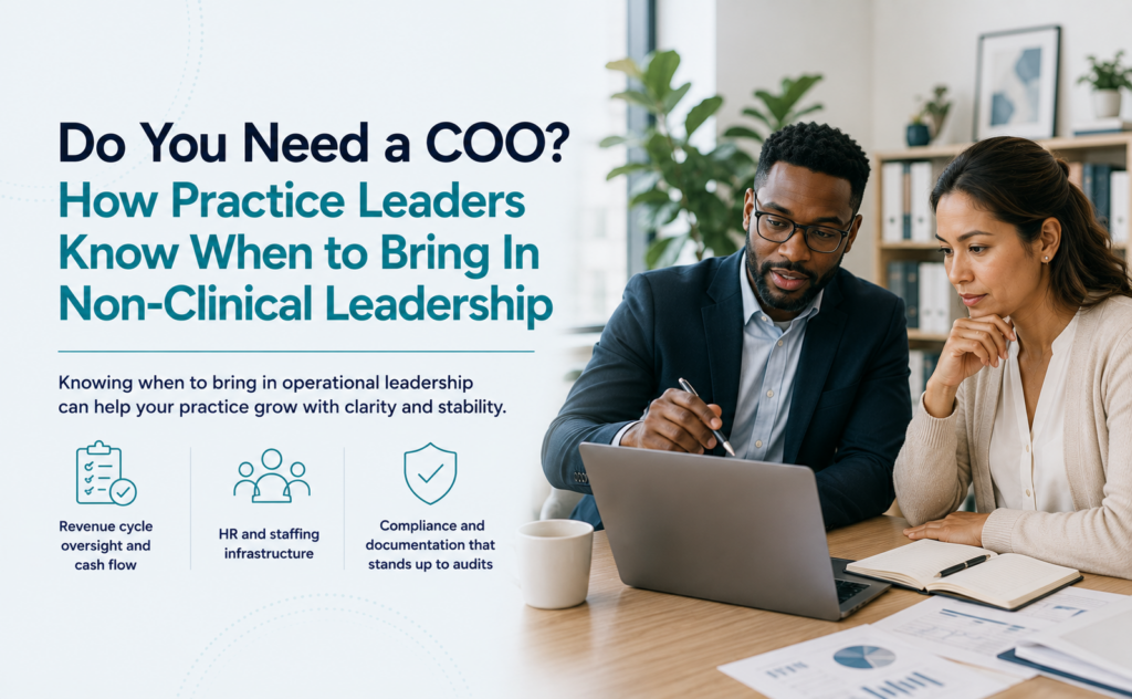 Do You Need a COO? How Practice Leaders Know When to Bring In Non-Clinical Leadership